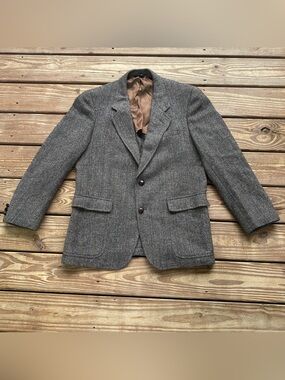 Vintage Pendleton Wool Tweed Blazer Sport Coat Brown Fleck USA Mens 40R